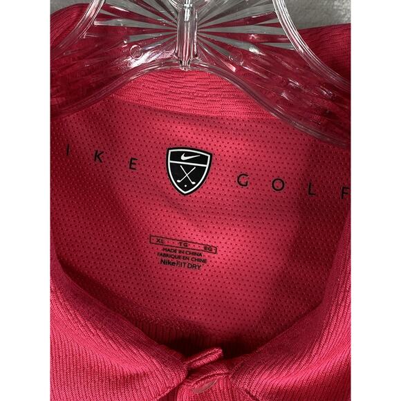 Nike Golf Shirt Mens XL Pink Short Sleeve Dri Fit Vented Stretch Polo Collared - Picture 3 of 9
